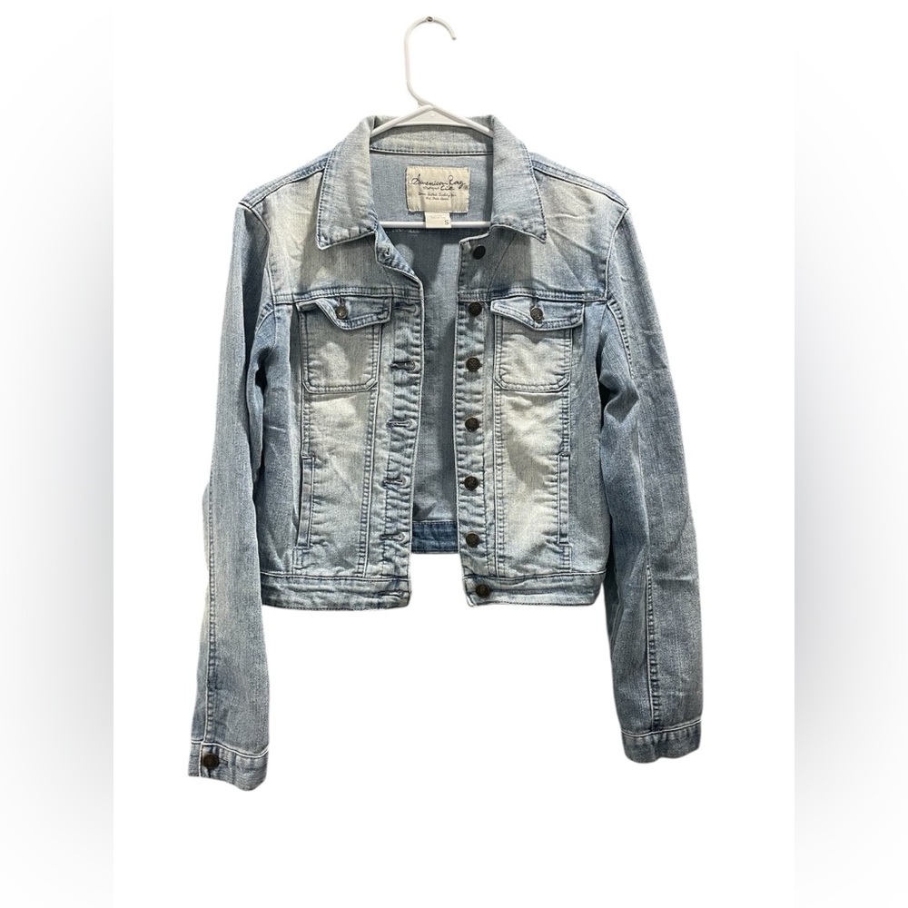 American Rag Size S Cotton Bell Sleeve Denim Jacket Festival Casual Western